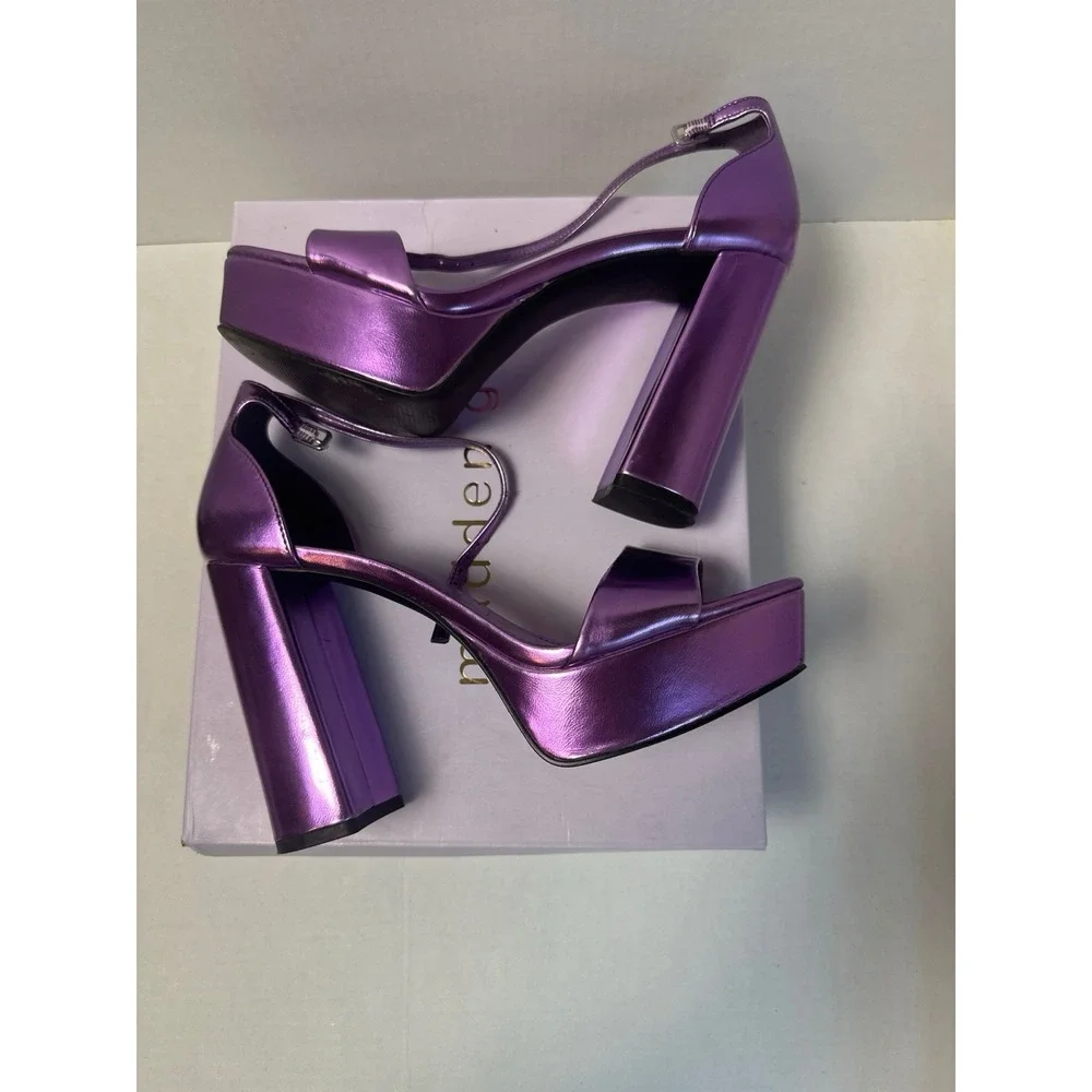 Madden Girl Omega Heels Purple Metallic Size 9 W/ Box